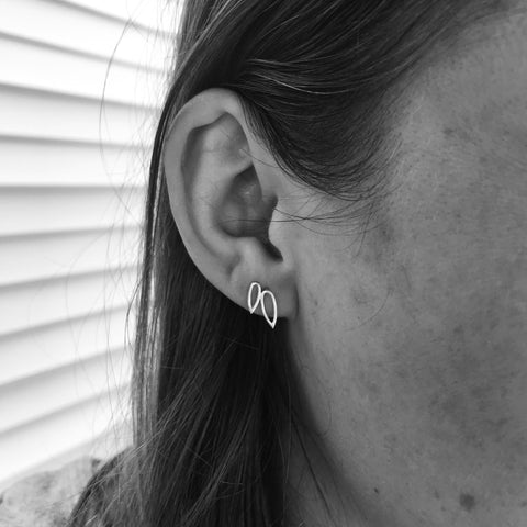 Double Leaf Stud Earrings
