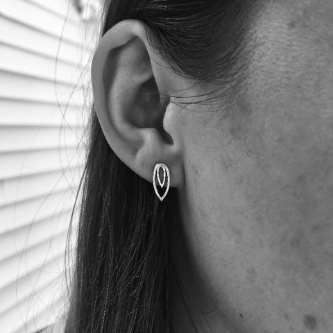 Concentric Leaf Stud Earrings