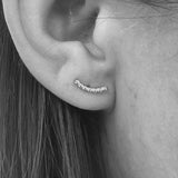 Curved Beaded Bar Stud Earrings - Renegade Jewelry