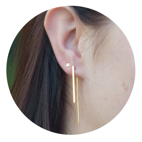 14k Gold Geometric Ear Threaders