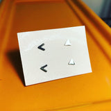 Micro Triangle and Chevron Studs Set of Two Pair