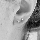 Micro Triangle and Chevron Studs Set of Two Pair