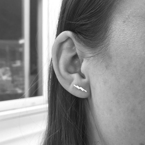 Lightning Bolt Stud Earrings - Renegade Jewelry