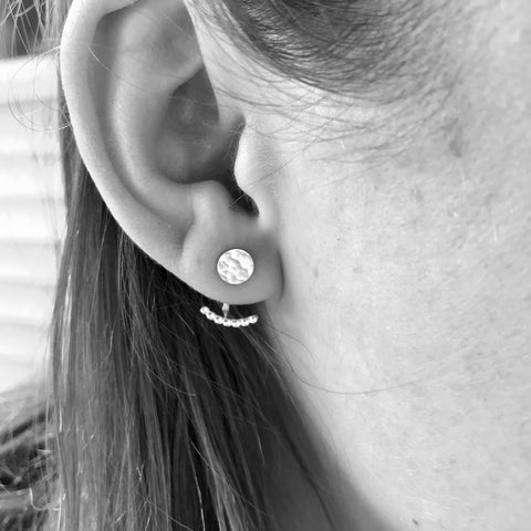 Mini Beaded Anchor Ear Jackets and Full Moon Studs Combo - Renegade Jewelry