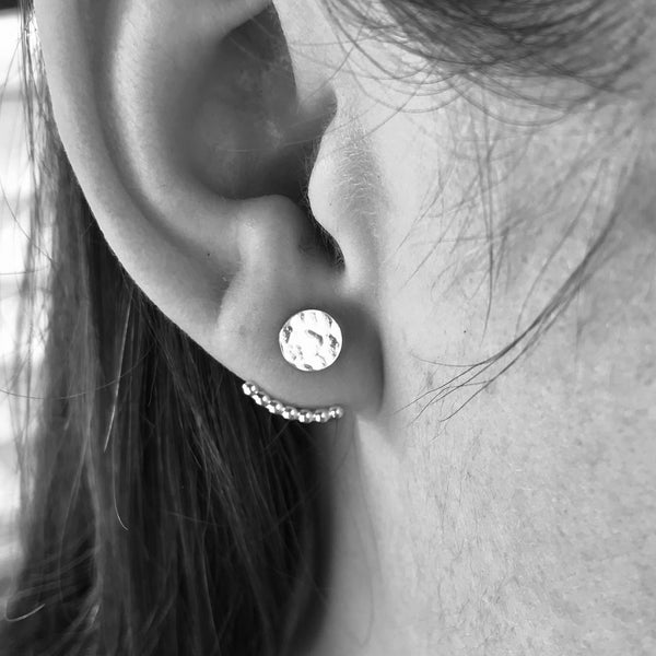 Mini Beaded Anchor Ear Jackets and Full Moon Studs Combo - Renegade Jewelry